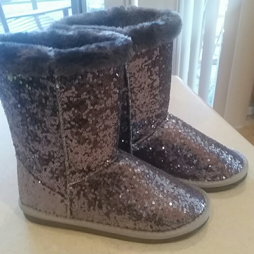 Sequin silver / grey boots